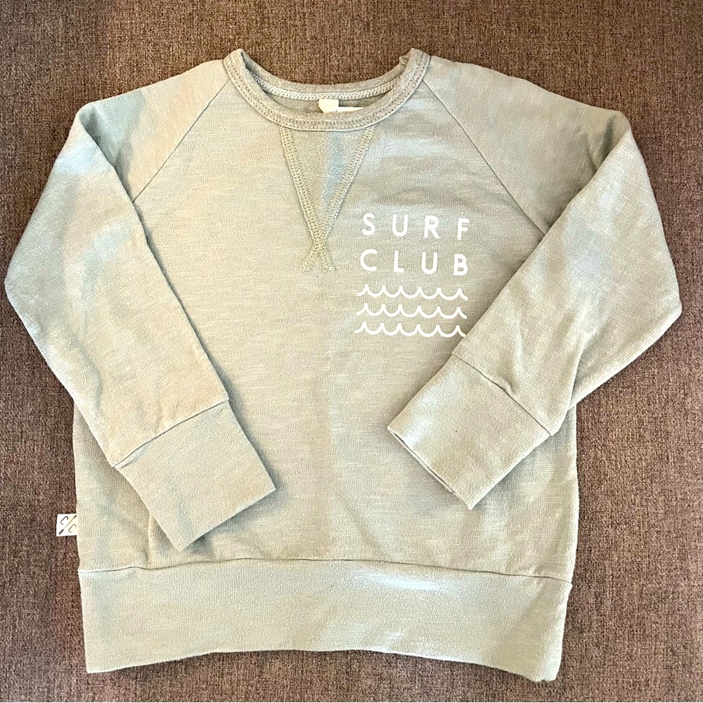 EUC Surf Club on Tea Slub Pullover Crew from Childhoods